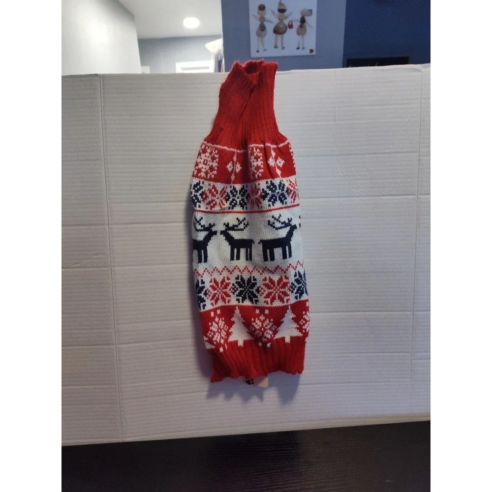Christmas Dog Sweaters for‎ Small Dogs Girl, Soft Warm Pup Size Medium, Red